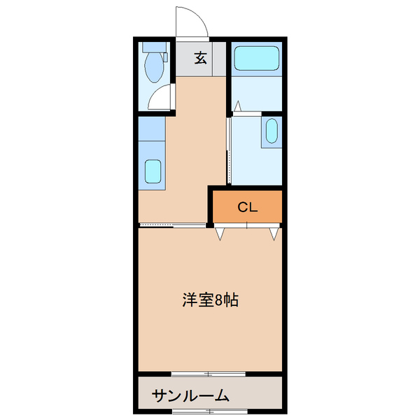 ハイツ月岡の間取り