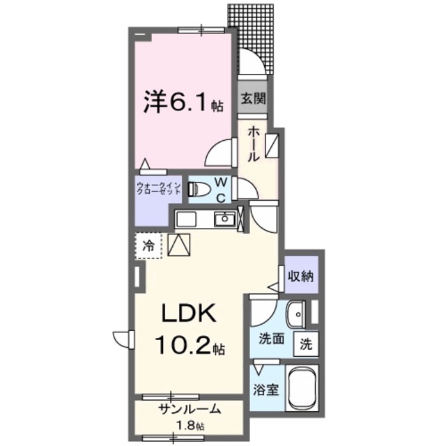 豊中市岡上の町のアパートの間取り