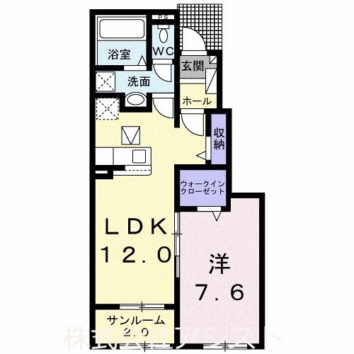 田川市大字奈良のアパートの間取り