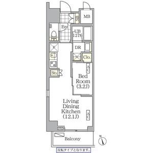 新宿区東五軒町のマンションの間取り