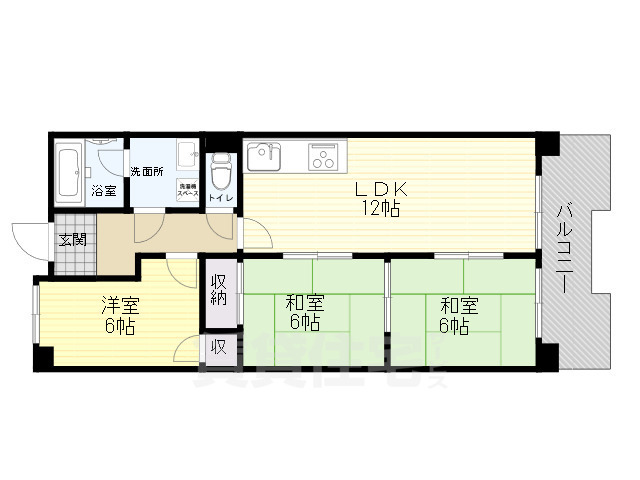 吹田市山田北のマンションの間取り