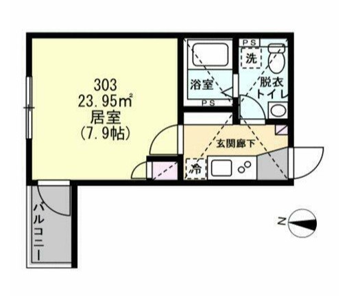 横浜市青葉区市ケ尾町のアパートの間取り