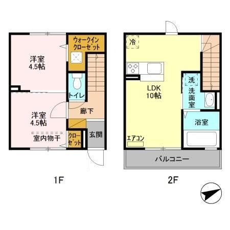 浦安市富士見のアパートの間取り