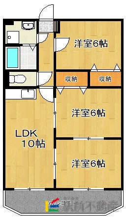 鳥栖市蔵上のマンションの間取り