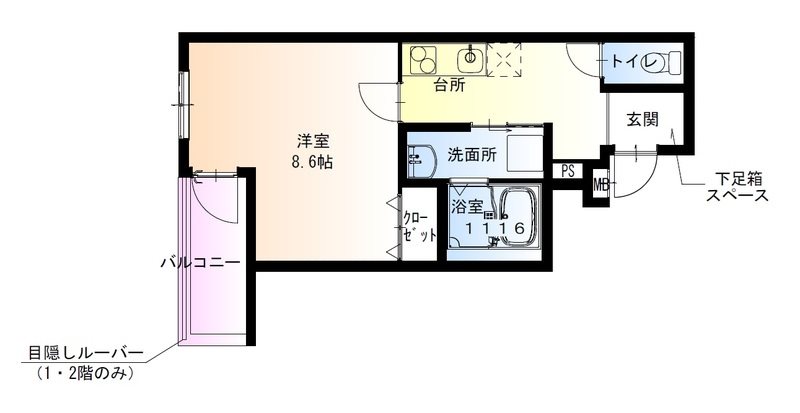 フジパレス弥刀II番館の間取り