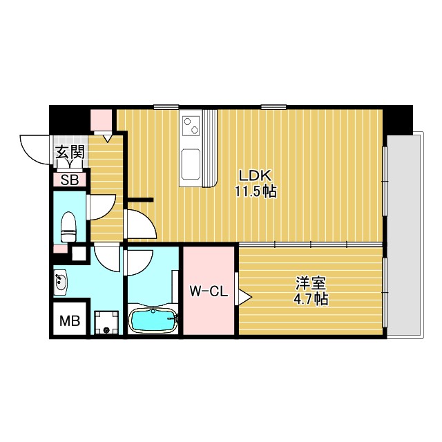 豊中市寺内のマンションの間取り