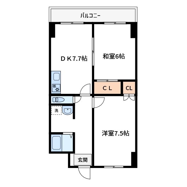 浦安市富士見のマンションの間取り