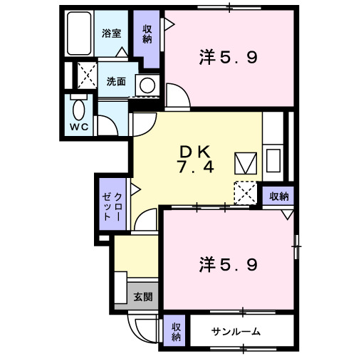 ドリーム　ヒルＢの間取り