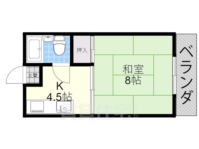 宇治市五ケ庄のマンションの間取り