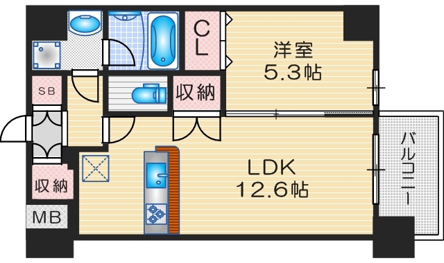 スプランディッド江坂駅前の間取り