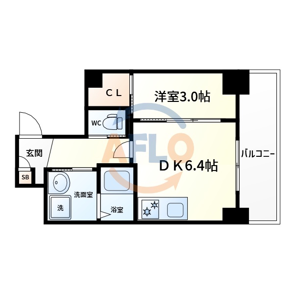 大阪市住吉区清水丘のマンションの間取り