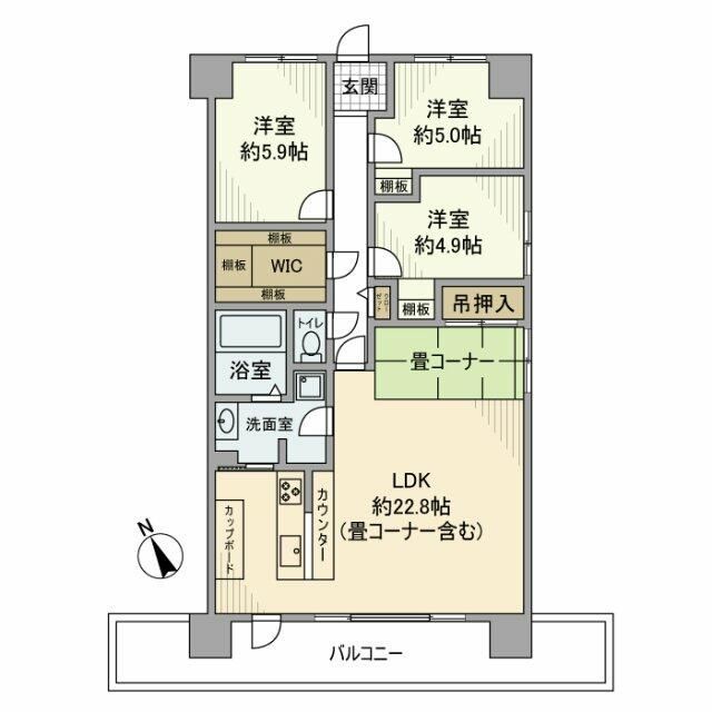 【ベルパーク湘南茅ヶ崎Ｃ館の間取り】