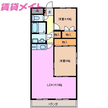 【四日市市川北のマンションの間取り】