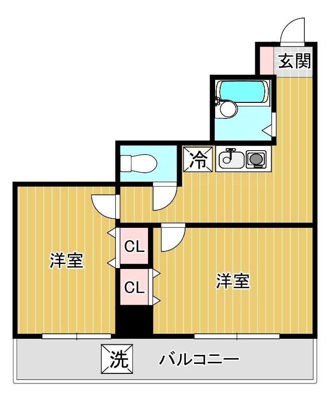 太宰府市朱雀のマンションの間取り