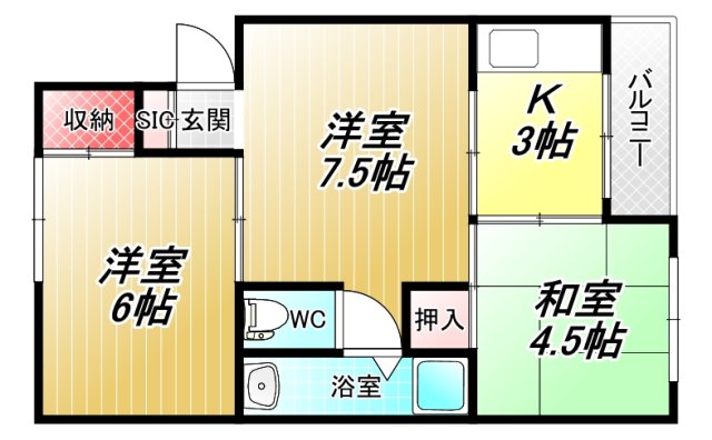 朝風マンション１番館の間取り