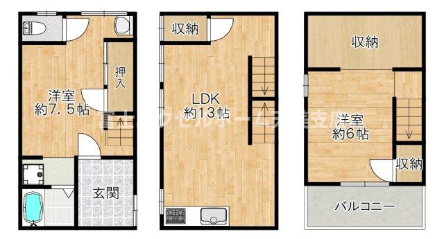 東住吉区照ヶ丘矢田2丁目貸テラスの間取り写真