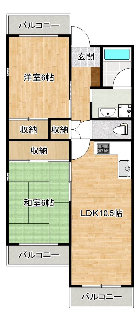 ガーデンフラット南国の間取り