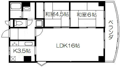 京都市中京区小結棚町のマンションの間取り