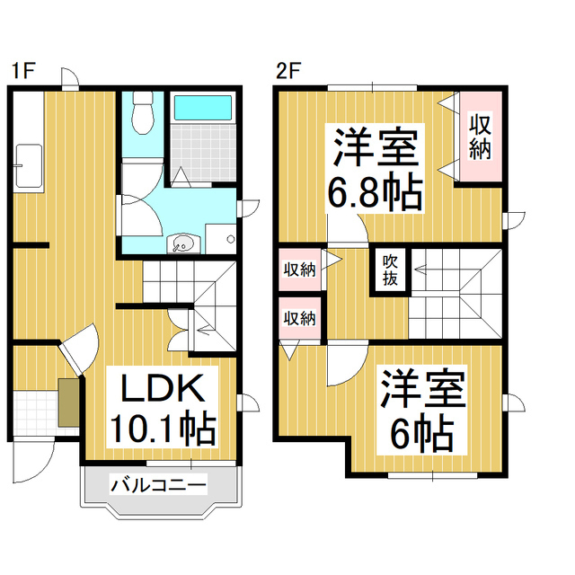 松本市梓川倭のアパートの間取り