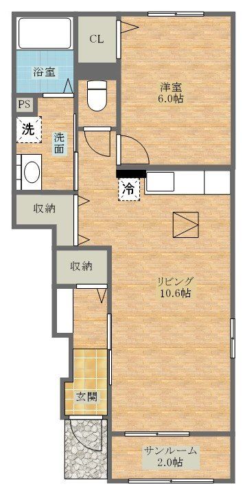 西彼杵郡長与町高田郷のアパートの間取り