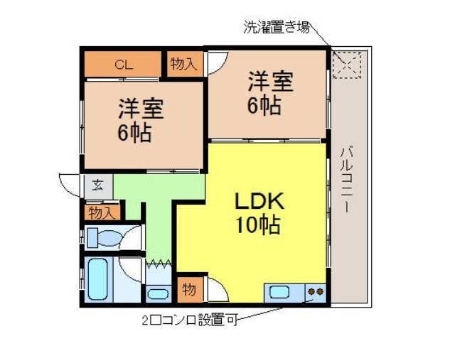 名古屋市熱田区高蔵町のマンションの間取り