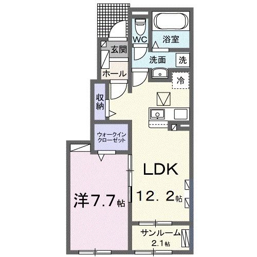 亘理郡亘理町字上茨田のアパートの間取り