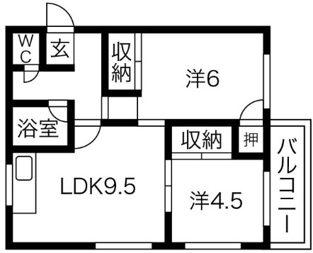 神戸市東灘区深江北町のマンションの間取り