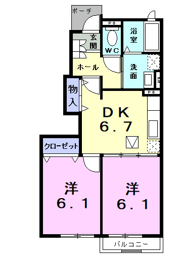 グランデカメリア山の手VIの間取り