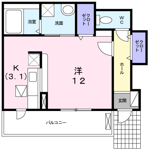 豊川市大崎町のアパートの間取り