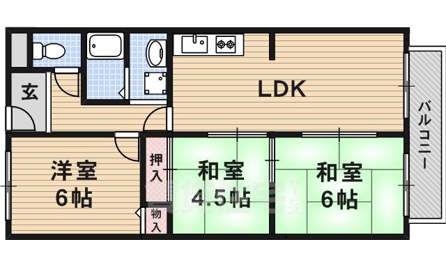 茨木市紫明園のマンションの間取り