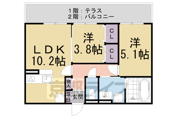 セジュール鏡が浜の間取り