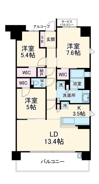 ジェイグラン北千里の間取り