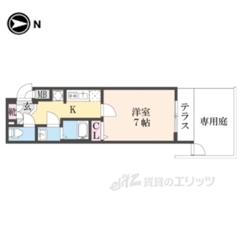 京都市中京区壬生賀陽御所町のマンションの間取り