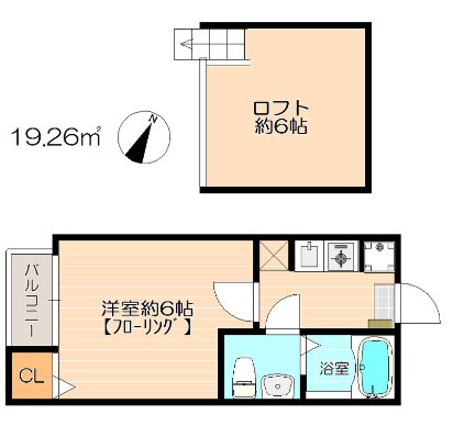 福岡市博多区住吉のアパートの間取り