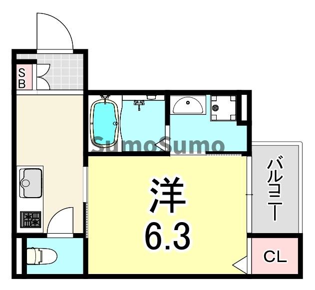 尼崎市大庄中通のアパートの間取り