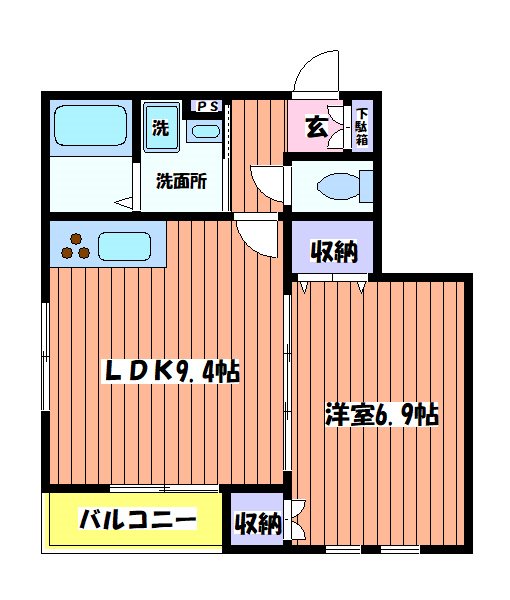 立川市高松町のアパートの間取り