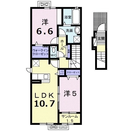 青森市大字安田のアパートの間取り