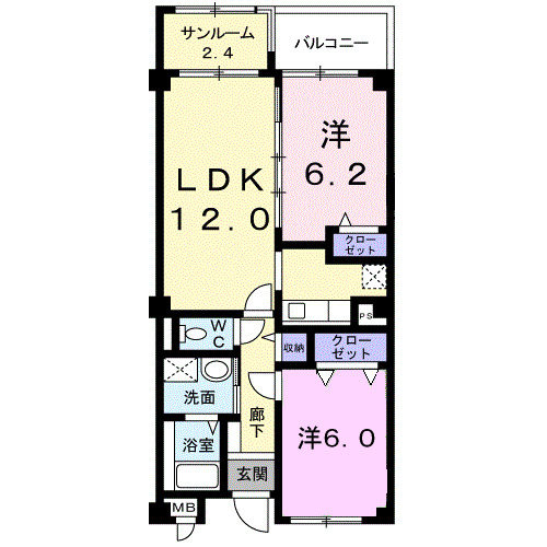 砺波市太郎丸のマンションの間取り