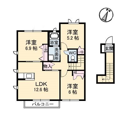 シャーメゾン中之庄の間取り