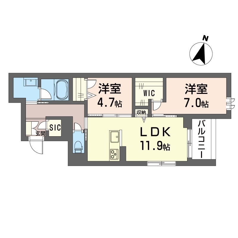 エクラージュ産盟の間取り