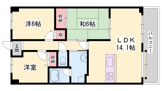 グレーシィ姫路白浜の宮の間取り