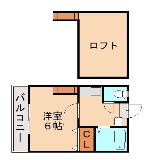 大野城市仲畑のアパートの間取り