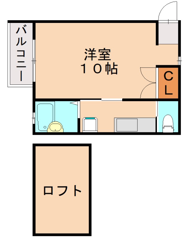 春日市春日原南町のアパートの間取り