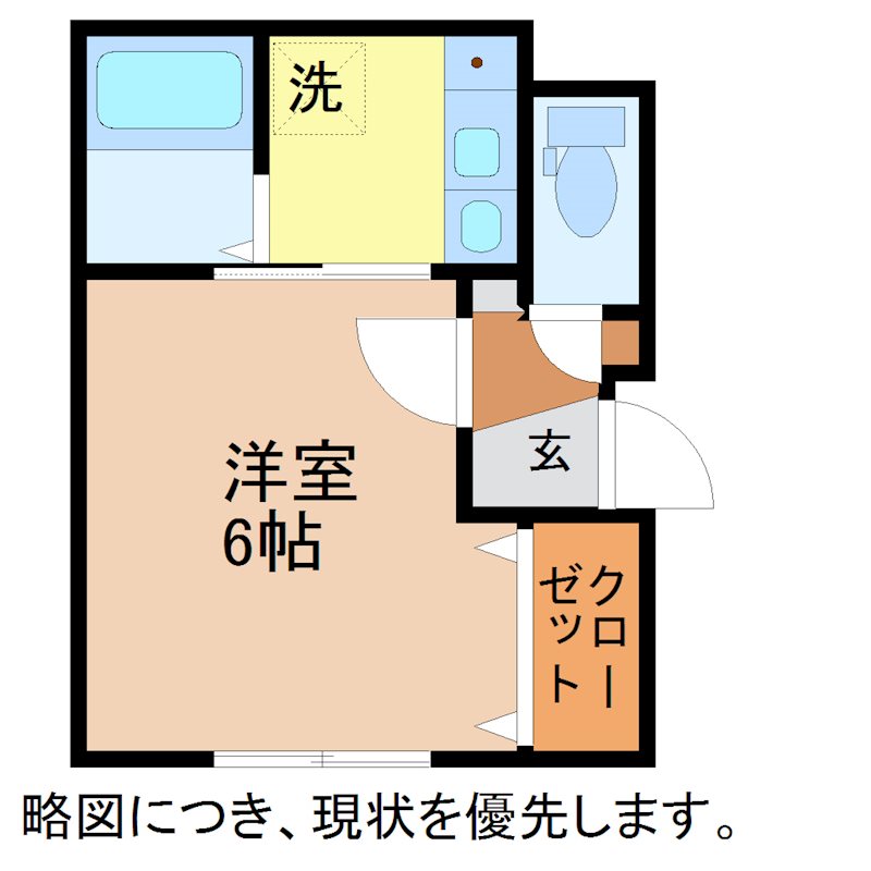 福井市乾徳のアパートの間取り