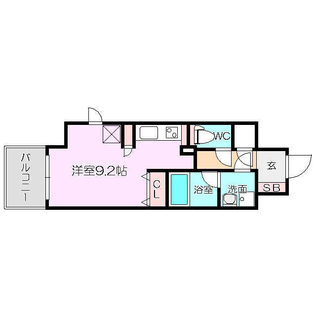 大阪市東淀川区東中島のマンションの間取り