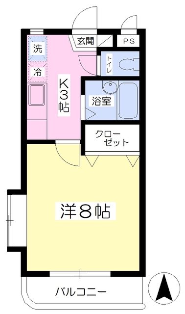 松山市桑原のマンションの間取り