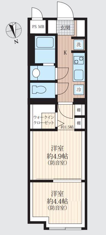 防音マンション　Ｋｏｎｏｍｉ（コノミ）　ＮＡＲＩＭＡＳＵ　ＢＡＳＥの間取り