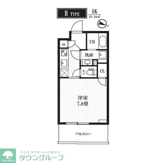 千代田区神田西福田町のマンションの間取り