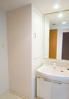 洗面設備　スペースが確保できる洗面所です