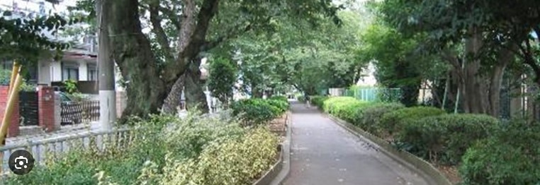 公園　蛇崩川支流緑道（公園）まで644m